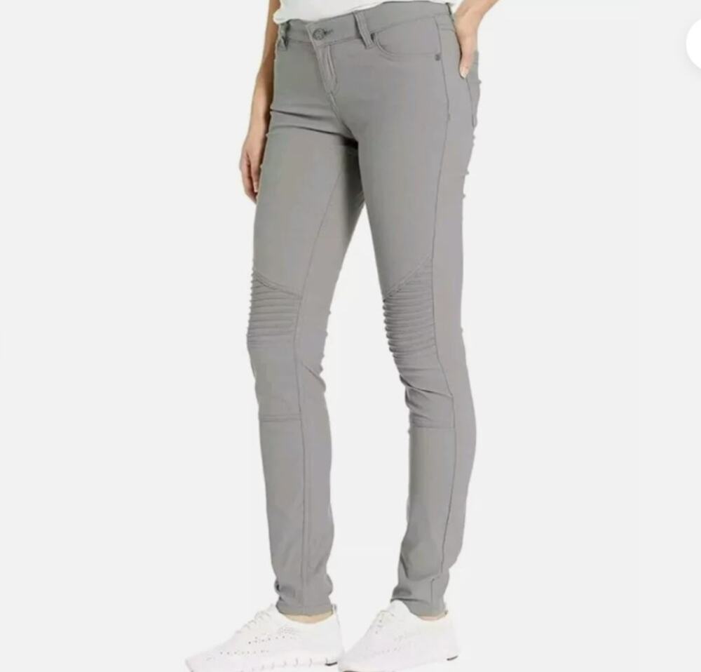 Prana Brenna Pants Gravel Gray Midrise Skinny Moto Womens Sz 4